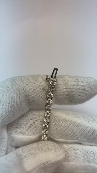 Brilliant Cut 6 Carats Round Natural Earth Mined Diamonds Tennis Bracelet White Gold