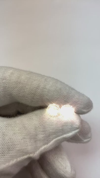 White Gold 14K Round Natural Earth Mined Diamond Stud Earring 2.08 Carats Halo Style