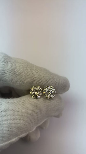 Diamond Stud Earrings 5 Carats 14K White Gold