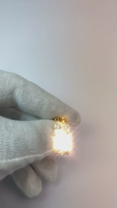 Hoop Style Earrings Round Natural Earth Mined Diamond White Gold 14K