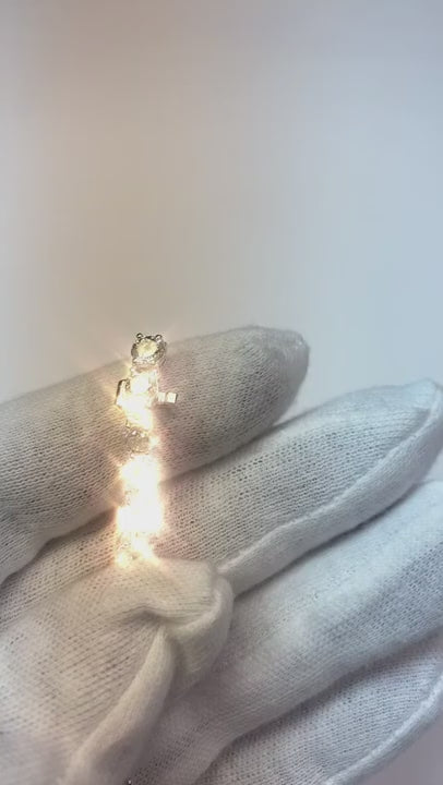 14.40 Ct Round Brilliant Cut Natural Earth Mined Diamond Tennis Bracelet White Solid Gold