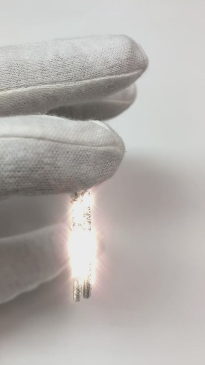 Large Round Cut Natural Earth Mined Diamond Hoop Earrings