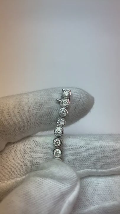Natural Earth Mined Diamond Tennis Bracelet 6 Carats Bezel Set Jewelry F Vs1
