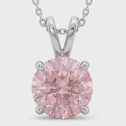 Pink Diamond Necklace 3.5 Carat Round
