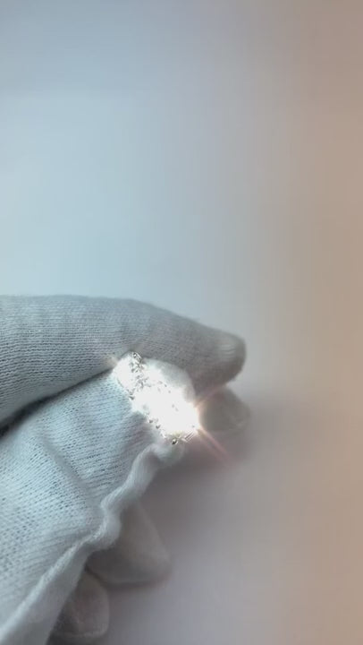 3.41 Ct. White Gold Natural Earth Mined Diamond Three Stone Wedding Ring