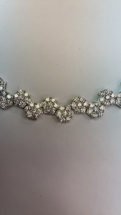 21 Ct Small Brilliant Cut Natural Diamond Diamonds Lady Necklace White Gold 14K