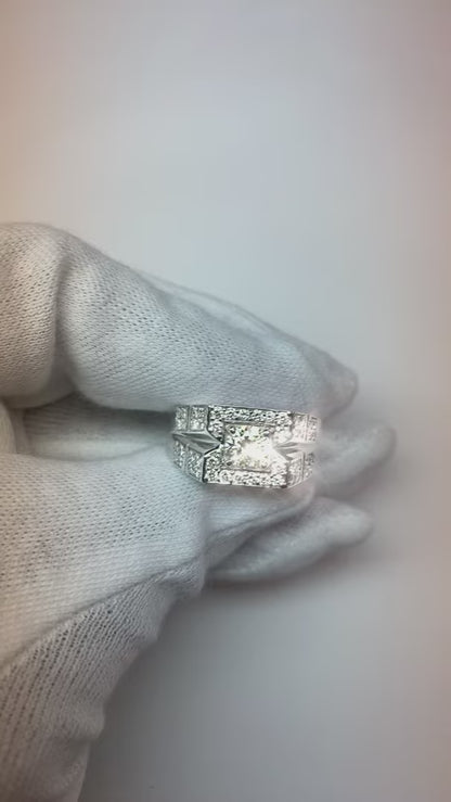 3 Carats Round Diamond Anniversary Mens Ring White Gold 10K