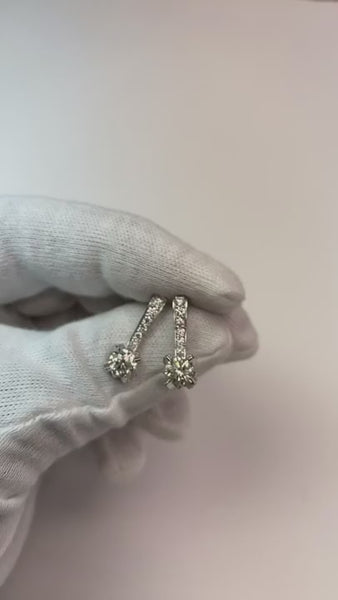 3 Carat Diamond Drop Earring Pair Diamond