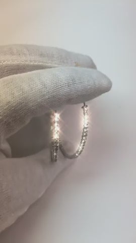 Natural Earth Mined Diamond Big Hoop Earrings