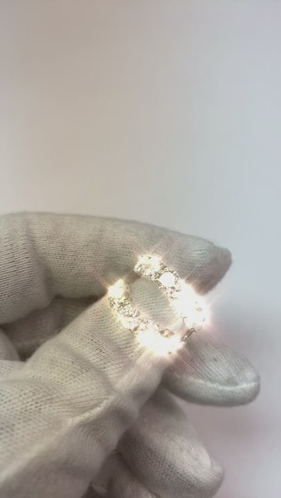 Anniversary Band 4 Carats Double Row Shank Setting White Gold 14K Natural Earth Mined Diamond