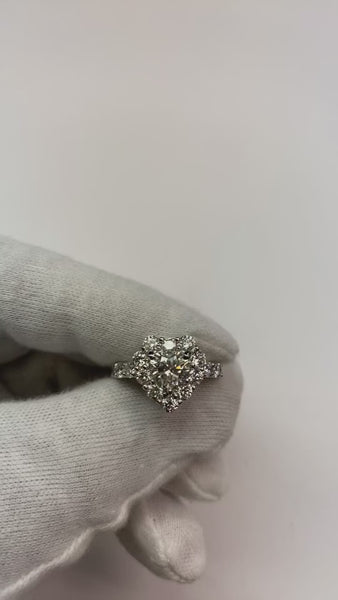 Sparkling Heart Cut Mined Diamond Halo Ring New