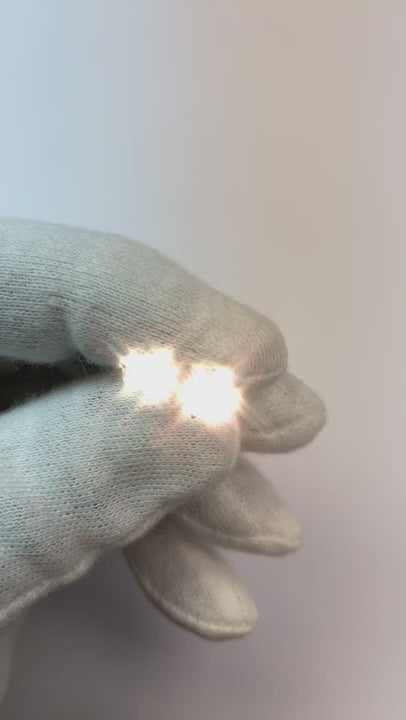 Three Prong 2 Carats Round Cut Genuine Natural Earth Mined Diamonds Stud Earring White Gold 14K