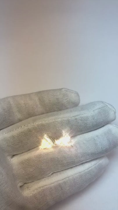 3.50 Carats Trillion Cut Genuine Natural Earth Mined Diamonds Women Studs Earrings Gold White