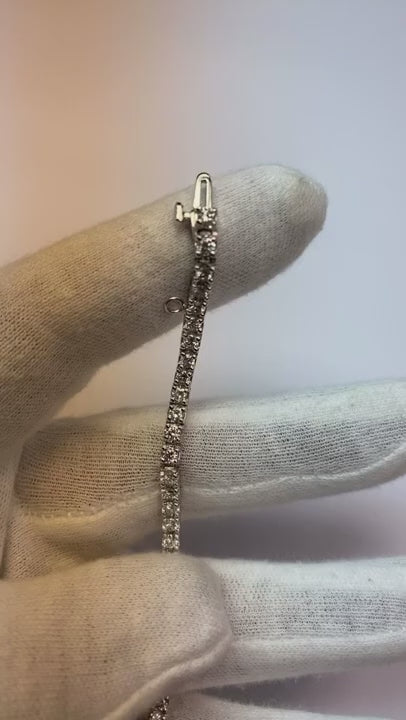 5 Carat Natural Earth Mined Diamond Bracelet Prong Set White Gold 14K Jewelry