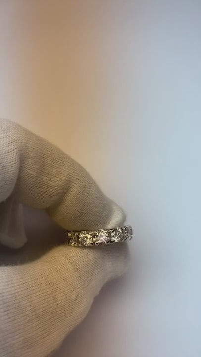 6 Carats Round Natural Earth Mined Diamond Eternity Anniversary Band White Gold