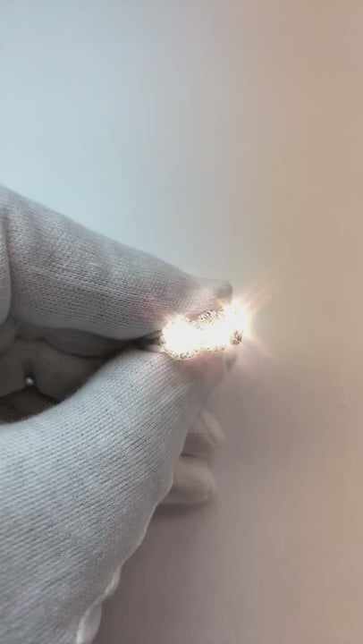 Round Cut 3.10 Carats Natural Earth Mined Diamond Wedding Band 14K White Gold