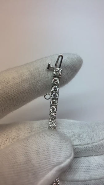 Real  Tennis Bracelet WG 14K Sparkling Round Cut Diamonds 9.50 Carats