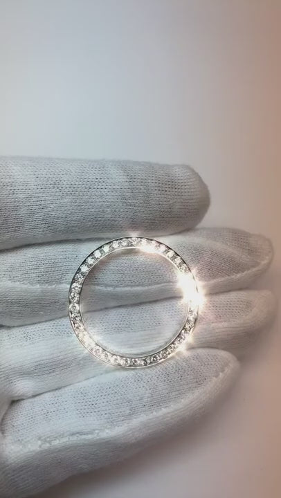 Midsize Custom Mined Diamond Bezel To Fit Rolex Datejust 31 Mm 2 Ct