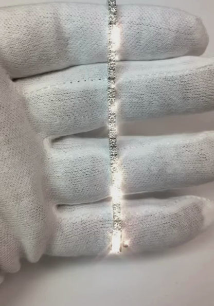 4 Carats Round Cut Natural Earth Mined Diamond Tennis Bracelet Solid White Gold Jewelry