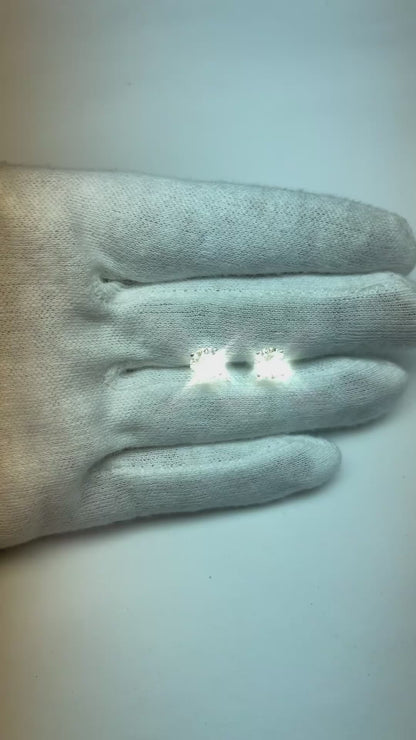 Prong Set Sparkling 1.50 Carats Natural Earth Mined Diamonds Studs Earrings 14K White Gold