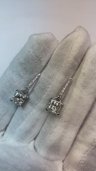 Sparkling 4.70 Carats Mined Diamonds Women Dangle Earrings White Gold 14K