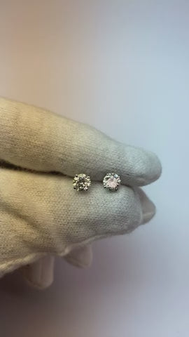 1 Carat Natural Earth Mined Diamond Stud Earring White Gold 14K