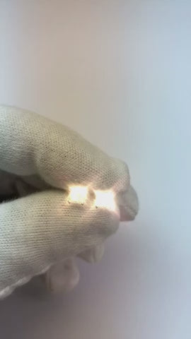 1 Carat Genuine Natural Earth Mined Diamond Stud Earring Four Prong Set Princess Cut Gold White 14K