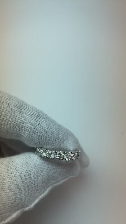 3.15 Carats Women Round Natural Earth Mined Diamond Eternity Band Solid White Gold Jewelry