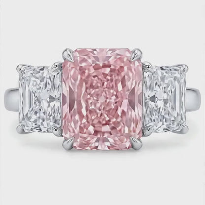 Pink Diamond Ring 5.2 Carat Cushion