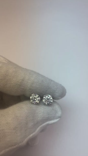 Round Cut Diamond 2.30 Ct Lady Studs Earring White Gold Fine Jewelry