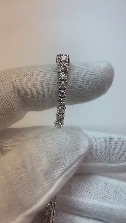 Women Fine Jewelry 6 Carats Natural Earth Mined Diamond Tennis Bracelet 14K Rose Gold