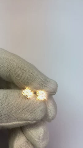 Four Prong Round Natural Earth Mined Diamond 1 Carat Stud Earrings White Gold 14K