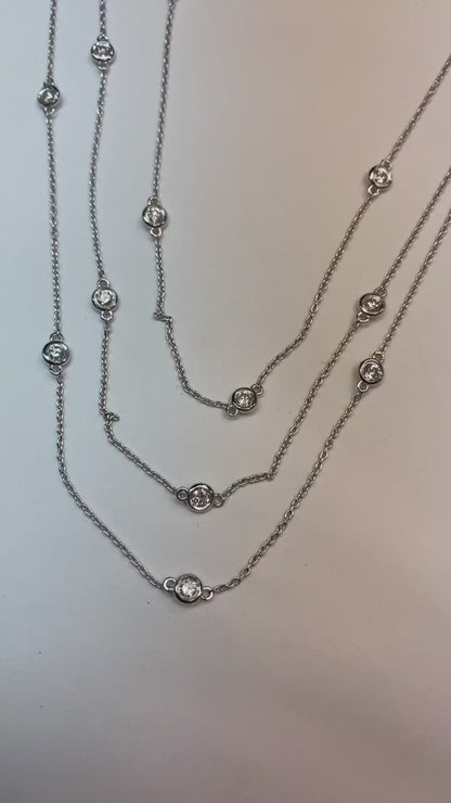 3 Row Natural Diamond Diamond Necklace