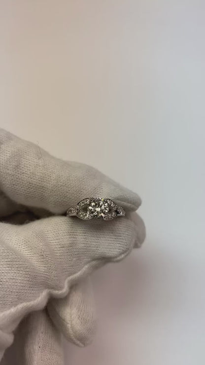 Old Mine Cut Natural Earth Mined Diamond Engagement Ring Split Shank 1.60 Carats Women Jewelry