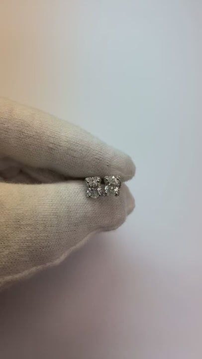 Natural Earth Mined Diamond Studs Earring Oval 2 Carats