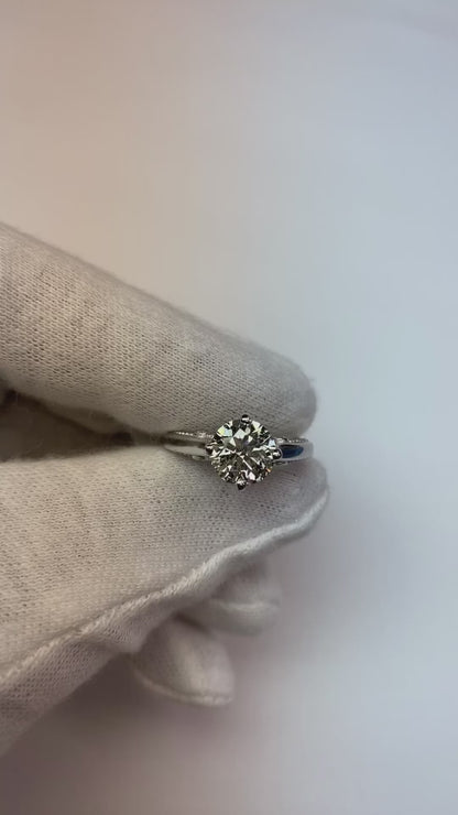 Sparkling Round Brilliant Women Natural Earth Mined Diamond Engagement Ring 2.30 Ct
