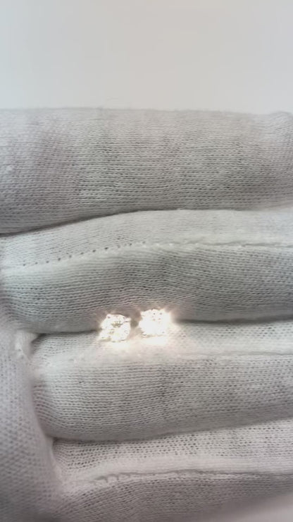 1 Carat Round 4 Prong Set Natural Earth Mined Diamond Stud Earring 14K White Gold