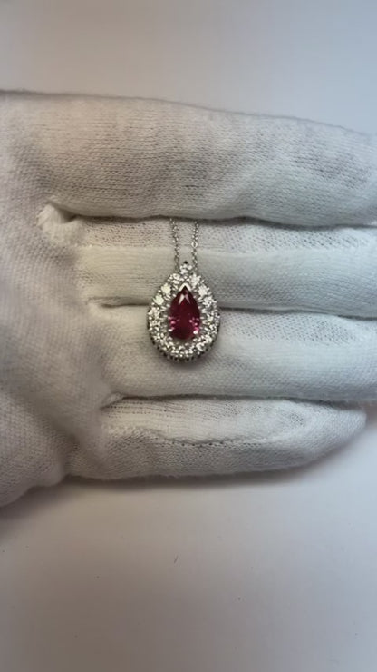 Pink Diamond Necklace 1.9 Carat Pear