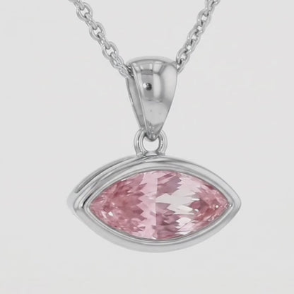 Pink Diamond Necklace 2 Carat Marquise
