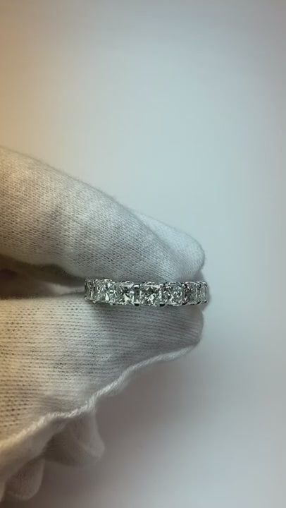 7.50 Carats Cushion Cut Natural Earth Mined Diamonds Wedding Eternity Band White Gold