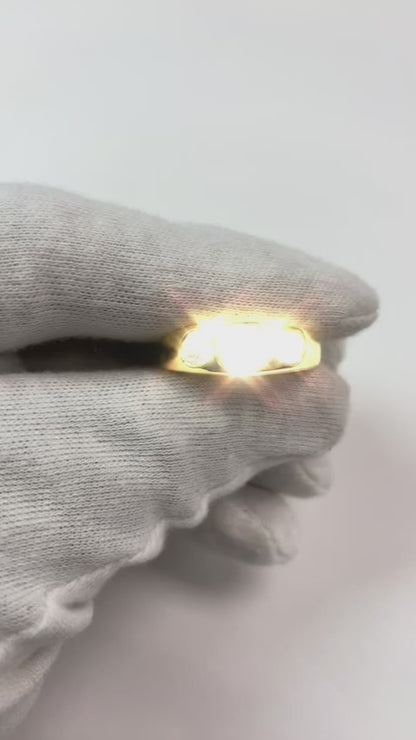 3 Stone Gypsy Natural Earth Mined Diamond Wedding Band 2 Carats Old Miner Yellow Gold 14K