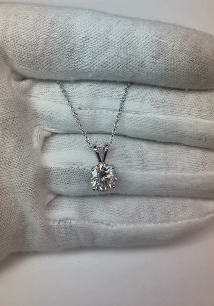 Classic 2 Carat Round Mined Diamond Pendant