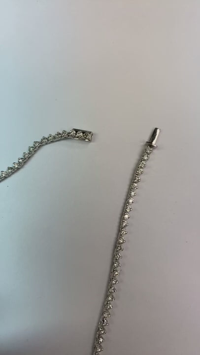 7 Carats Prong Set Natural Diamond Diamonds Necklace White Gold 14K