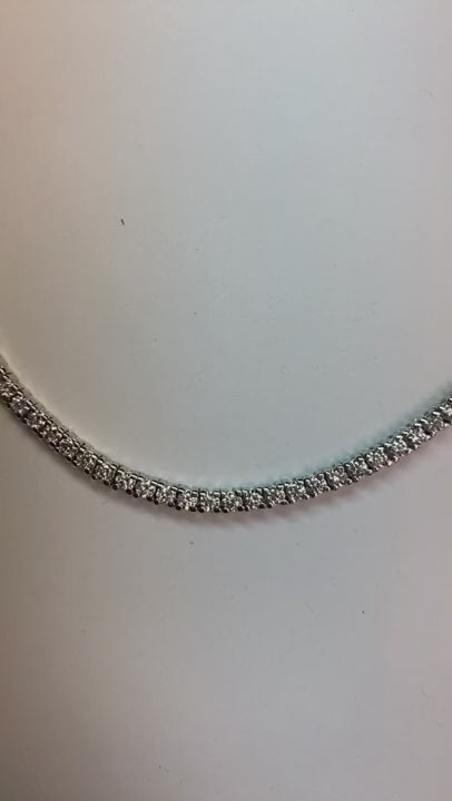 15 Ct Natural Diamond Diamond Tennis Strand Necklace 30 Inch White Gold 14K