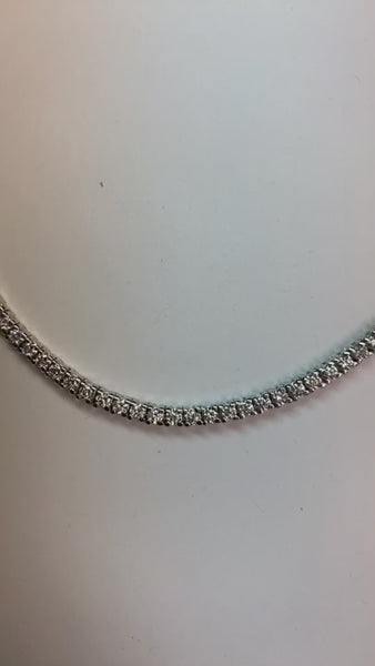 15 Ct Diamond Tennis Strand Necklace 30 Inch White Gold 14K