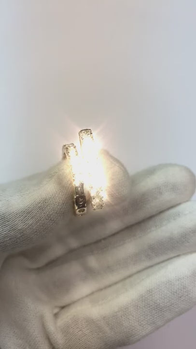 4.75 Ct Brilliant Cut Natural Earth Mined Diamonds Hoop Earrings Gold White 14K Jewelry