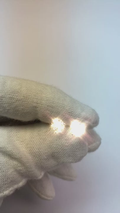 Martini Round Natural Earth Mined Diamond Stud Earrings 1.50 Carats White Gold 14K