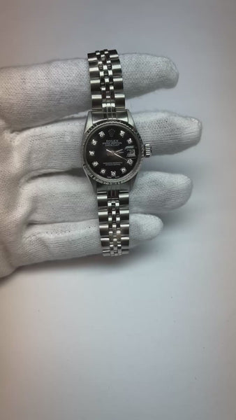 Black Diamond Dial Stainless Steel Jubilee Bracelet Rolex Watch