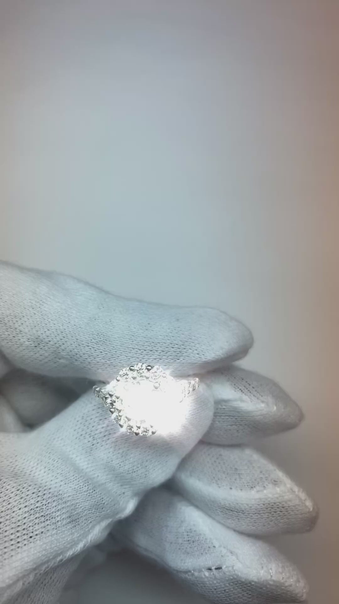 Halo Round Old European Cut Diamond Ring