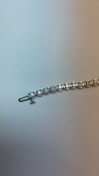 Real  Round Brilliant Cut Diamond Tennis Bracelet Beautiful 5 Ct WG 14K